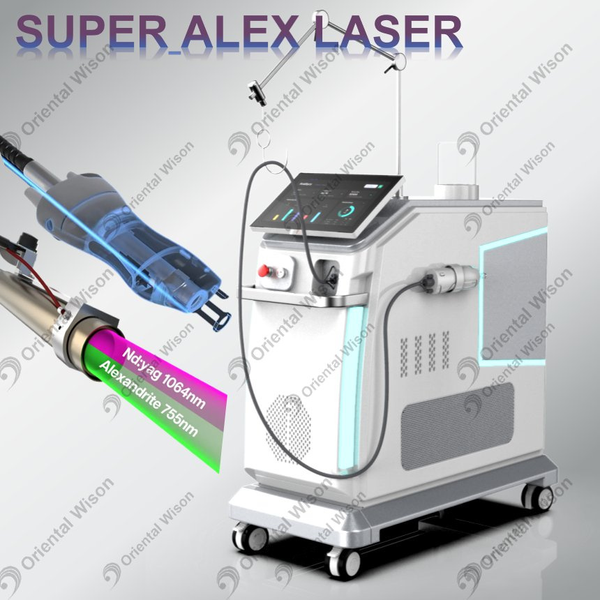 Alexway Alexandrite Laser épilation ND YAG Laser à impulsion longue élimination des pigments vasculaires équipement de beauté