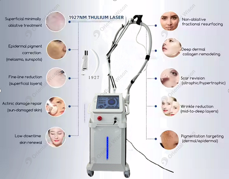 Fraction verticale 1927 nm Machine de beauté anti-âge de peau laser thulium